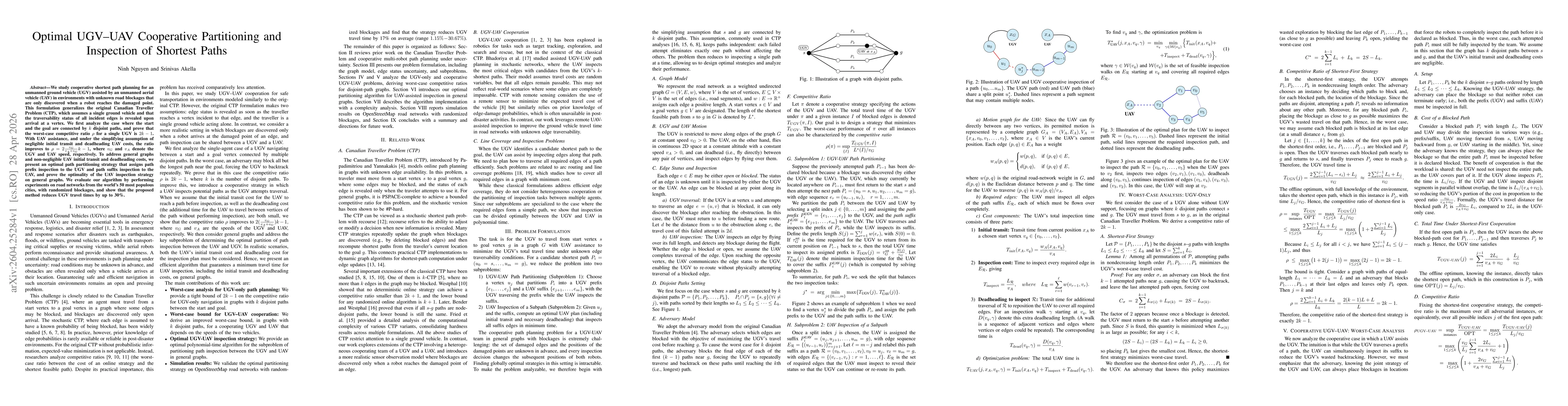 Thumbnail for Optimal UGV-UAV Cooperative Partitioning and Inspection of Shortest Paths
