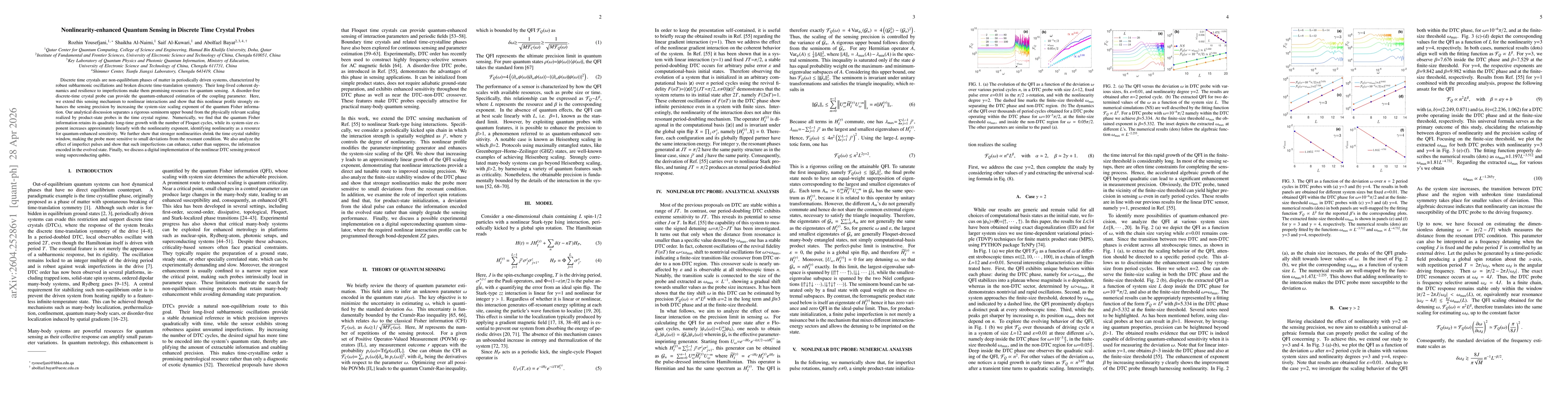 Thumbnail for Nonlinearity-enhanced Quantum Sensing in Discrete Time Crystal Probes