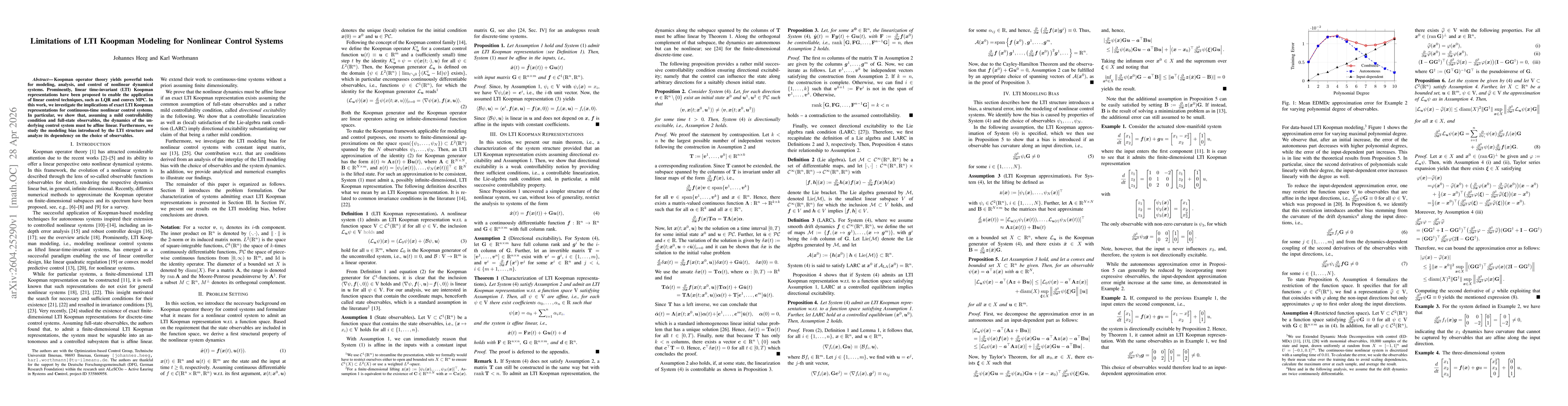Thumbnail for Limitations of LTI Koopman Modeling for Nonlinear Control Systems