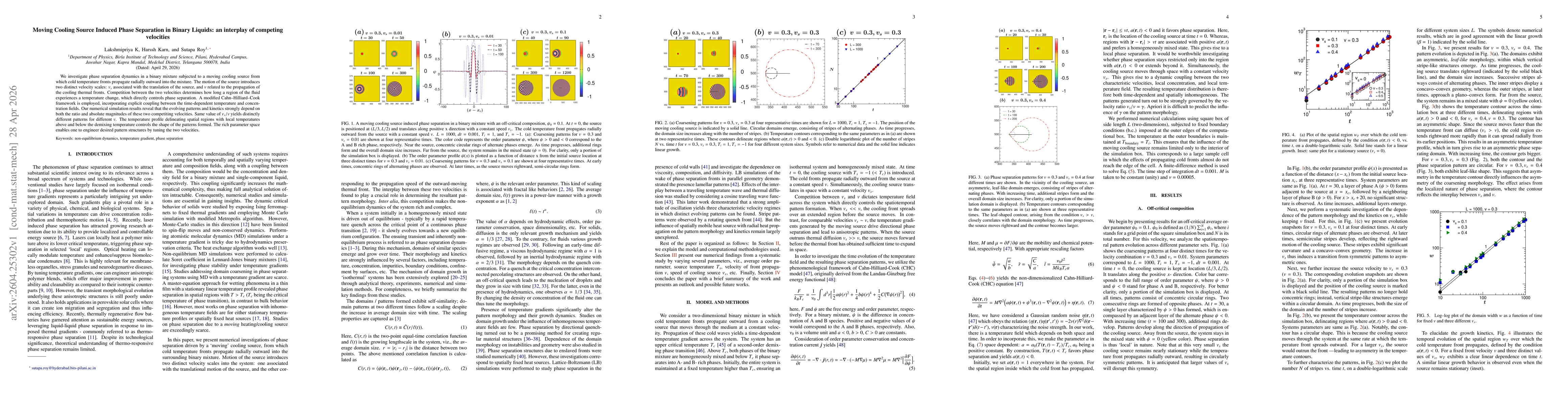 Thumbnail for Moving Cooling Source Induced Phase Separation in Binary Liquids: an interplay of competing velocities