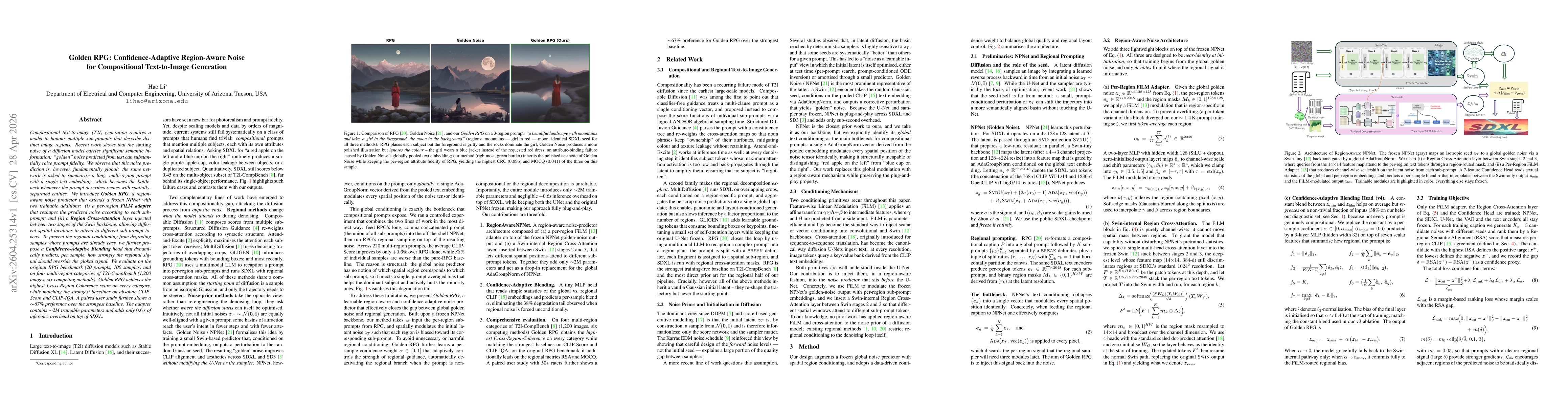 Thumbnail for Golden RPG: Confidence-Adaptive Region-Aware Noise for Compositional Text-to-Image Generation