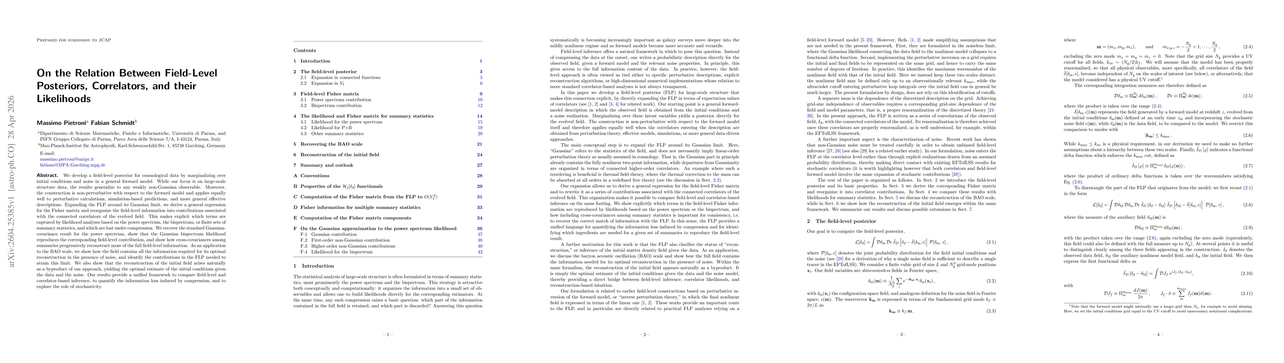 Thumbnail for On the Relation Between Field-Level Posteriors, Correlators, and their Likelihoods