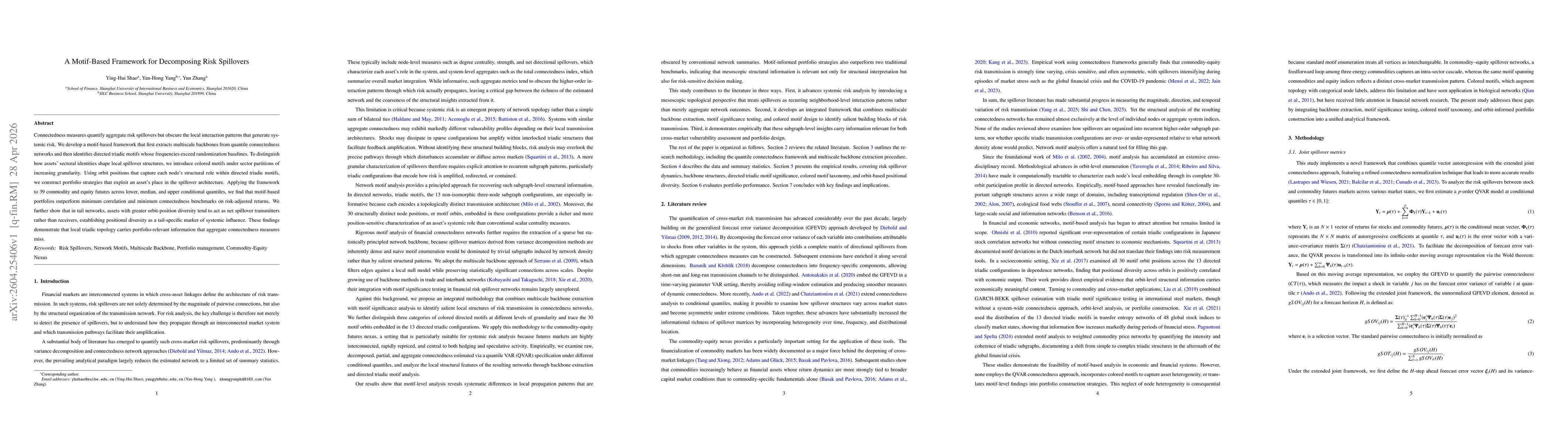 Thumbnail for A Motif-Based Framework for Decomposing Risk Spillovers