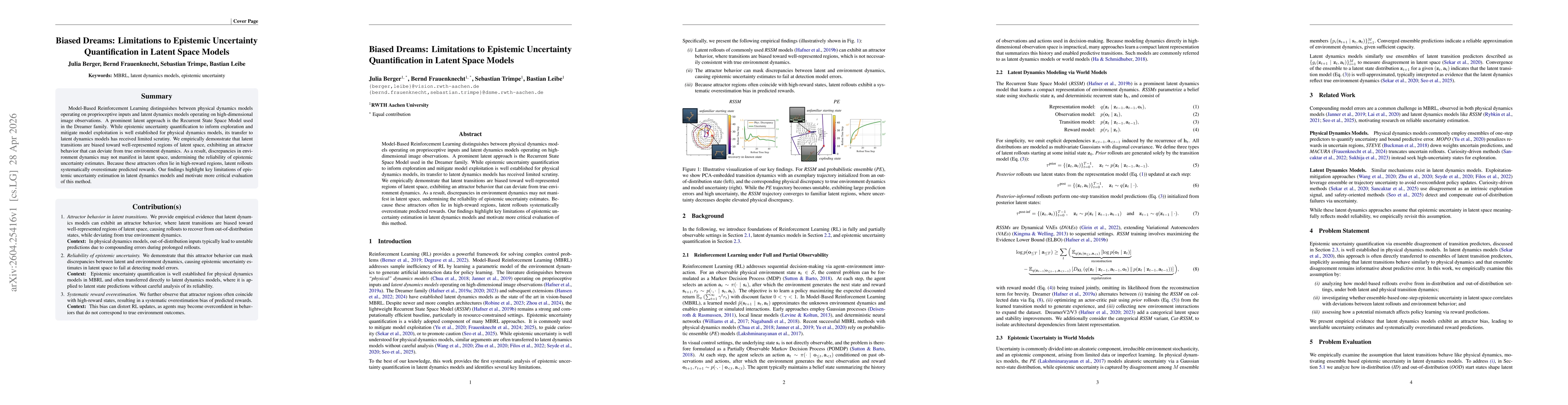Thumbnail for Biased Dreams: Limitations to Epistemic Uncertainty Quantification in Latent Space Models