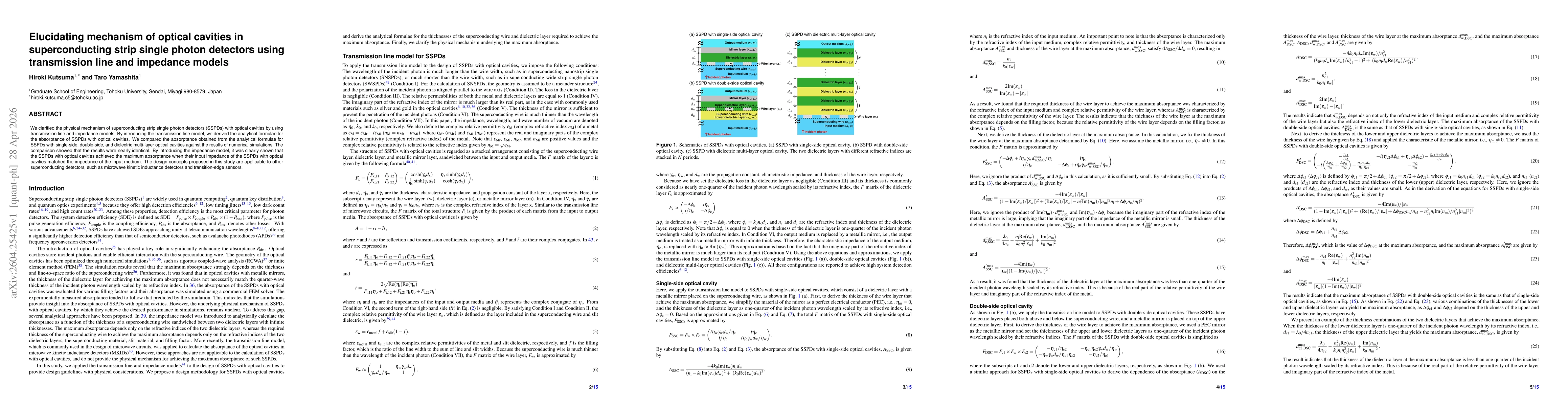 Thumbnail for Elucidating mechanism of optical cavities in superconducting strip single photon detectors using transmission line and impedance models