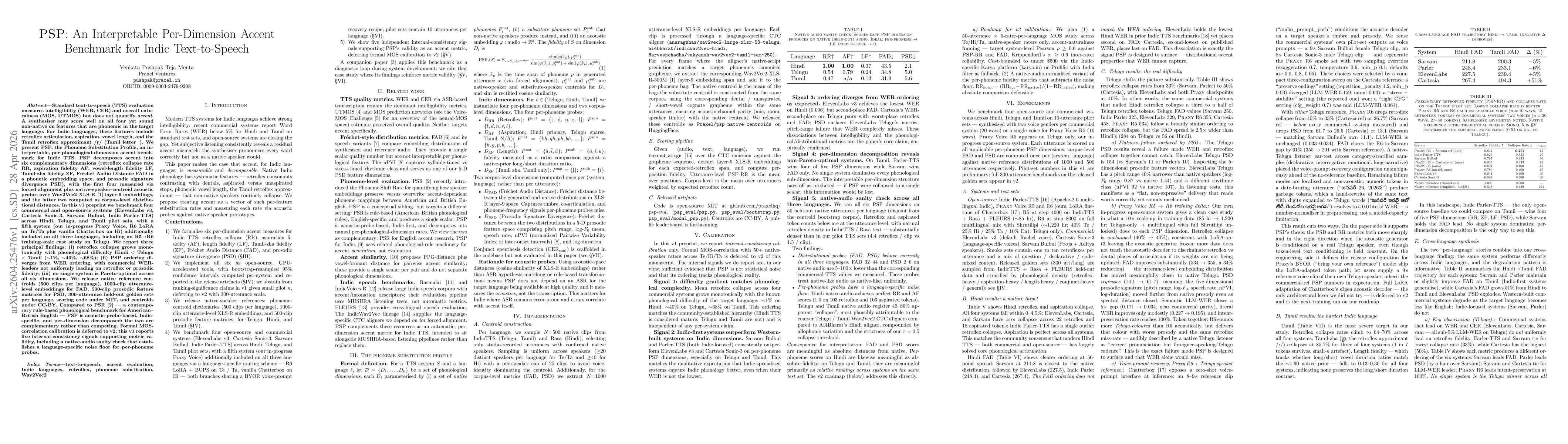 Thumbnail for PSP: An Interpretable Per-Dimension Accent Benchmark for Indic Text-to-Speech