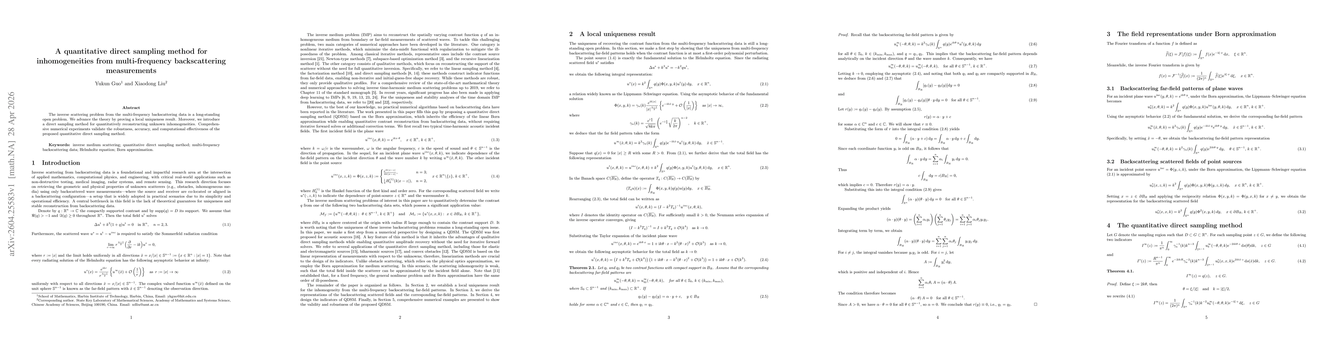 Thumbnail for A quantitative direct sampling method for inhomogeneities from multi-frequency backscattering measurements