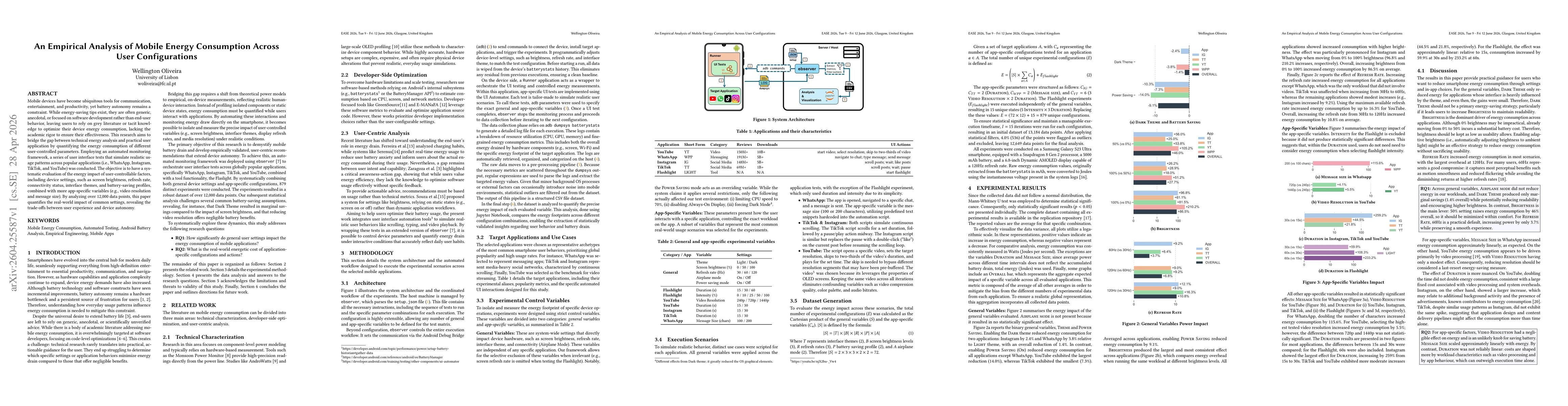 Thumbnail for An Empirical Analysis of Mobile Energy Consumption Across User Configurations