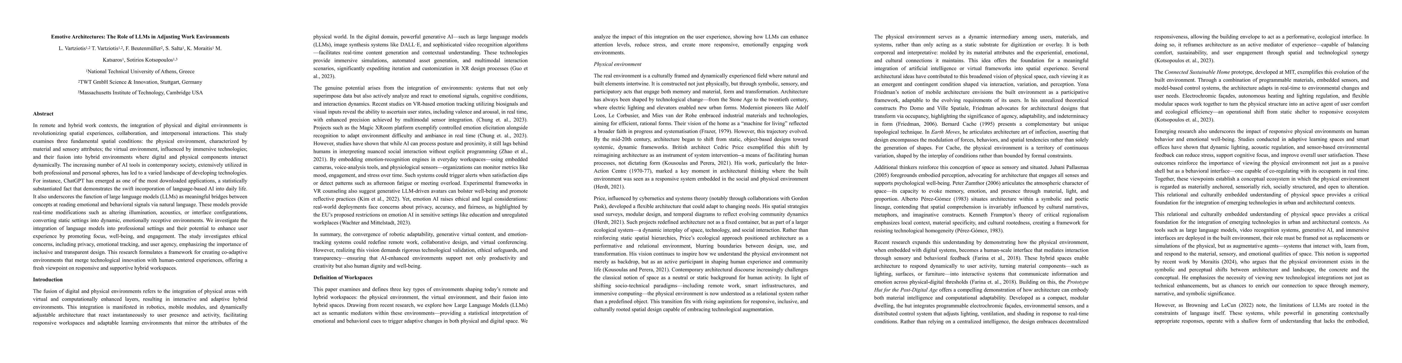 Thumbnail for Emotive Architectures: The Role of LLMs in Adjusting Work Environments