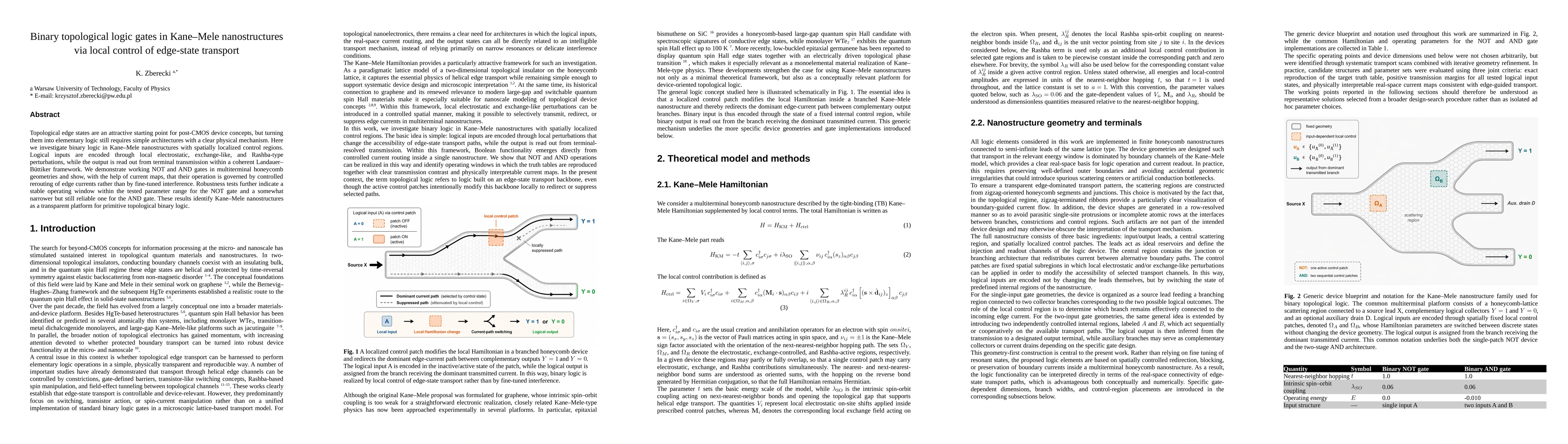Thumbnail for Binary topological logic gates in Kane-Mele nanostructures via local control of edge-state transport