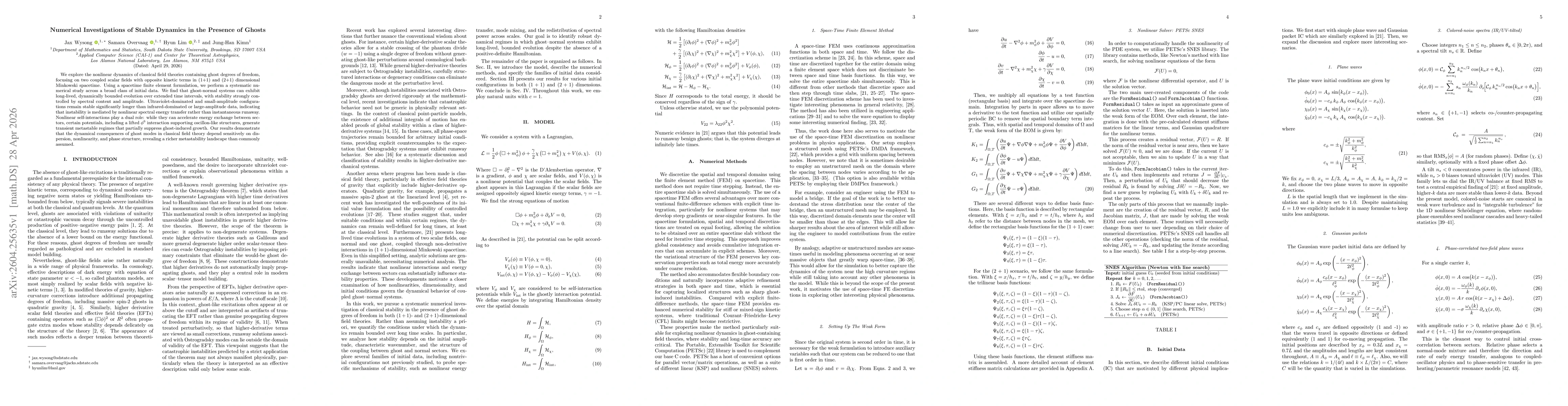 Thumbnail for Numerical Investigations of Stable Dynamics in the Presence of Ghosts