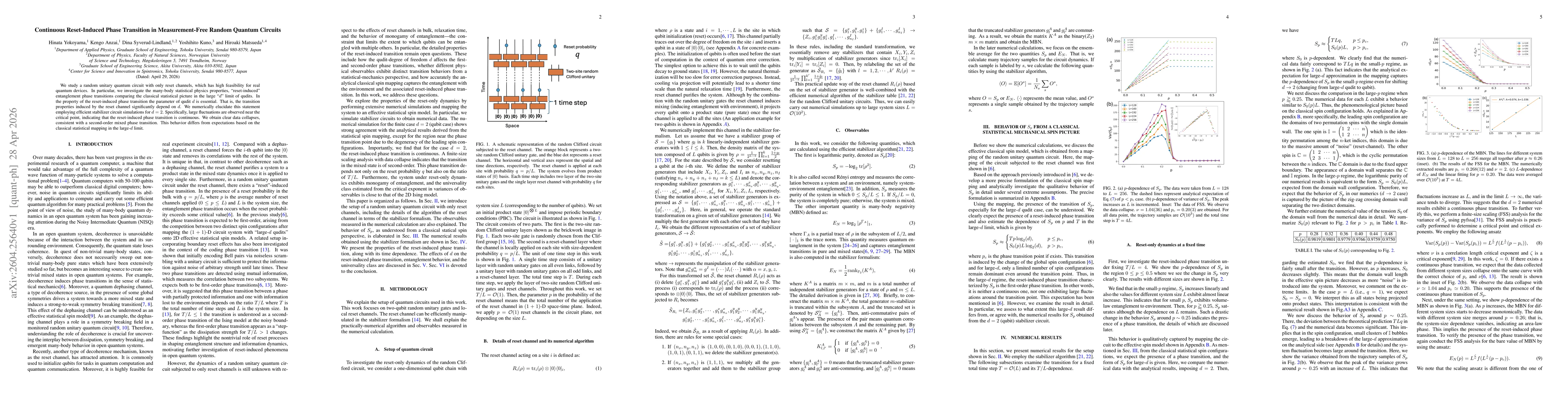 Thumbnail for Continuous Reset-Induced Phase Transition in Measurement-Free Random Quantum Circuits