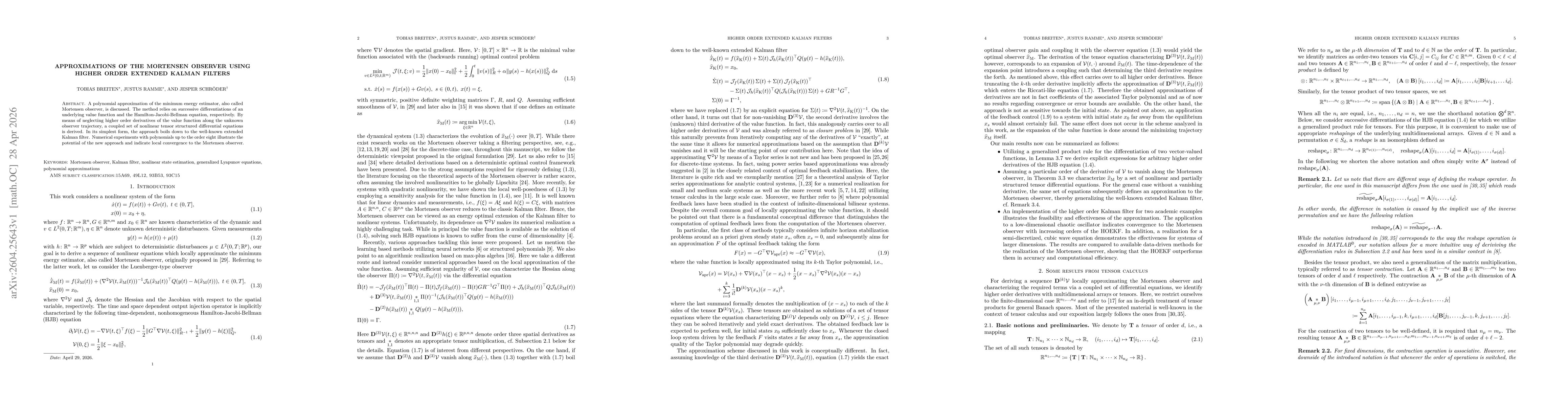 Thumbnail for Approximations of the Mortensen observer using higher order extended Kalman filters