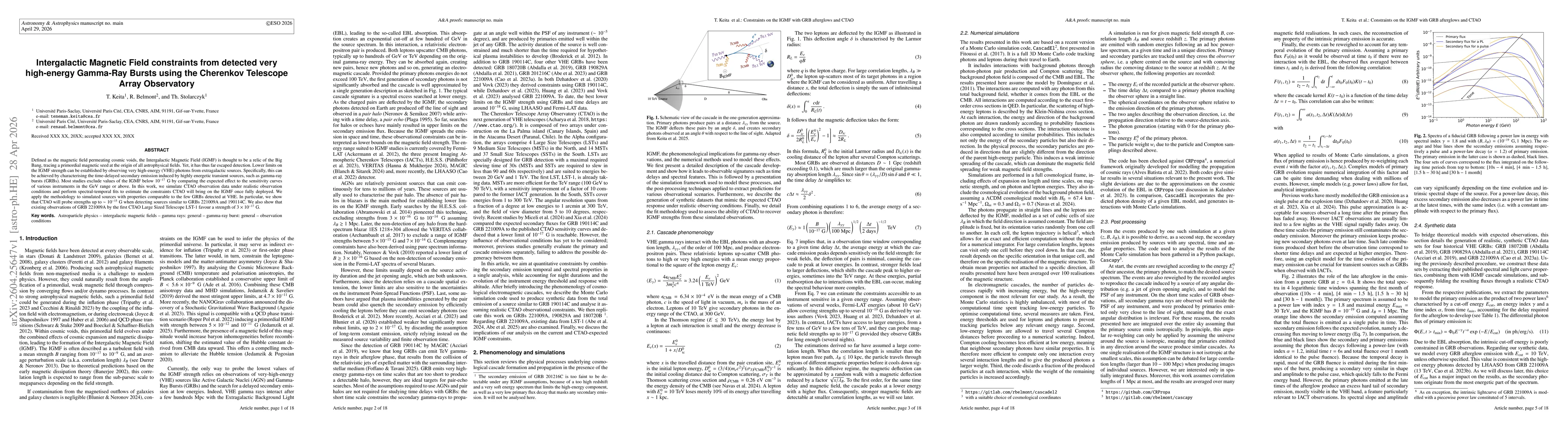 Thumbnail for Intergalactic Magnetic Field constraints from detected very high-energy Gamma-Ray Bursts using the Cherenkov Telescope Array Observatory