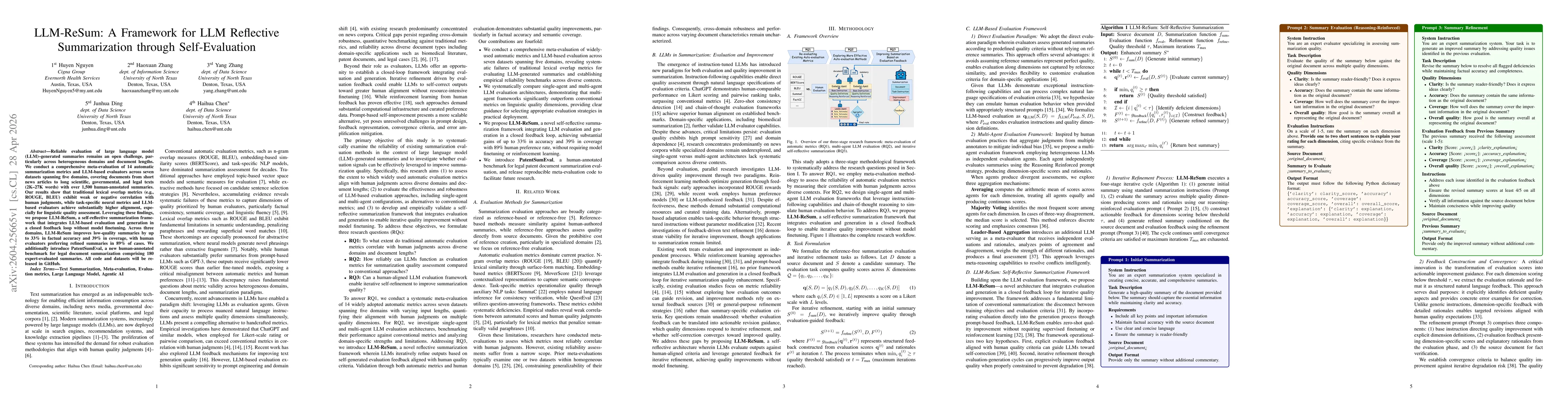 Thumbnail for LLM-ReSum: A Framework for LLM Reflective Summarization through Self-Evaluation