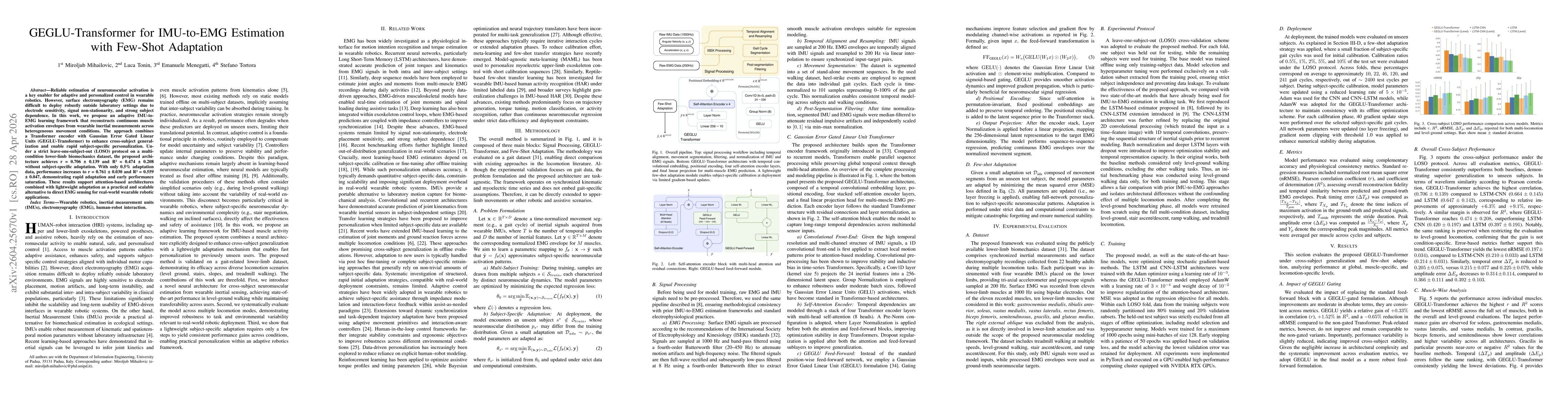 Thumbnail for GEGLU-Transformer for IMU-to-EMG Estimation with Few-Shot Adaptation