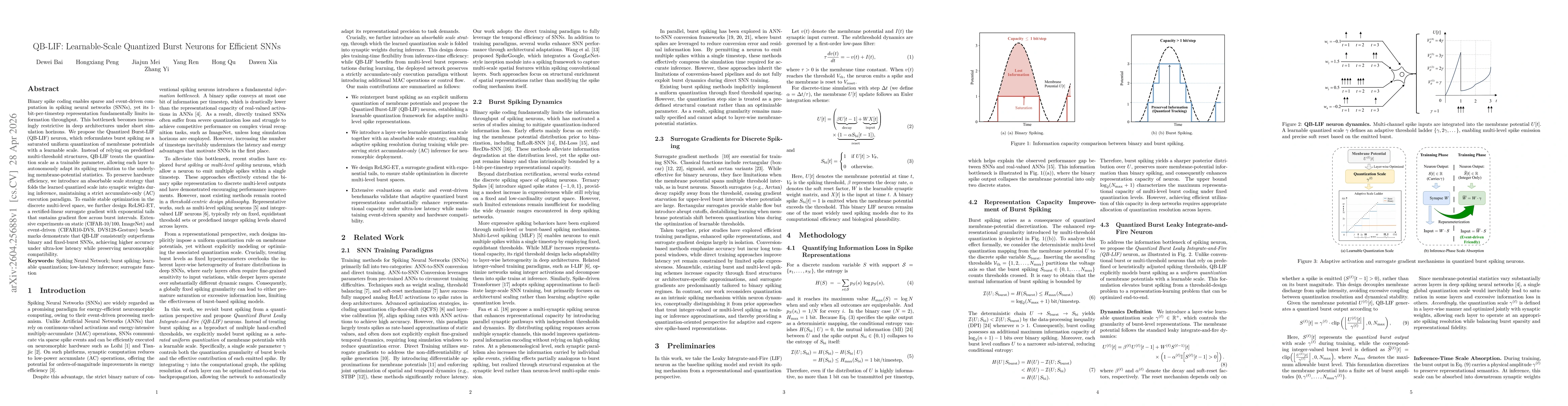 Thumbnail for QB-LIF: Learnable-Scale Quantized Burst Neurons for Efficient SNNs