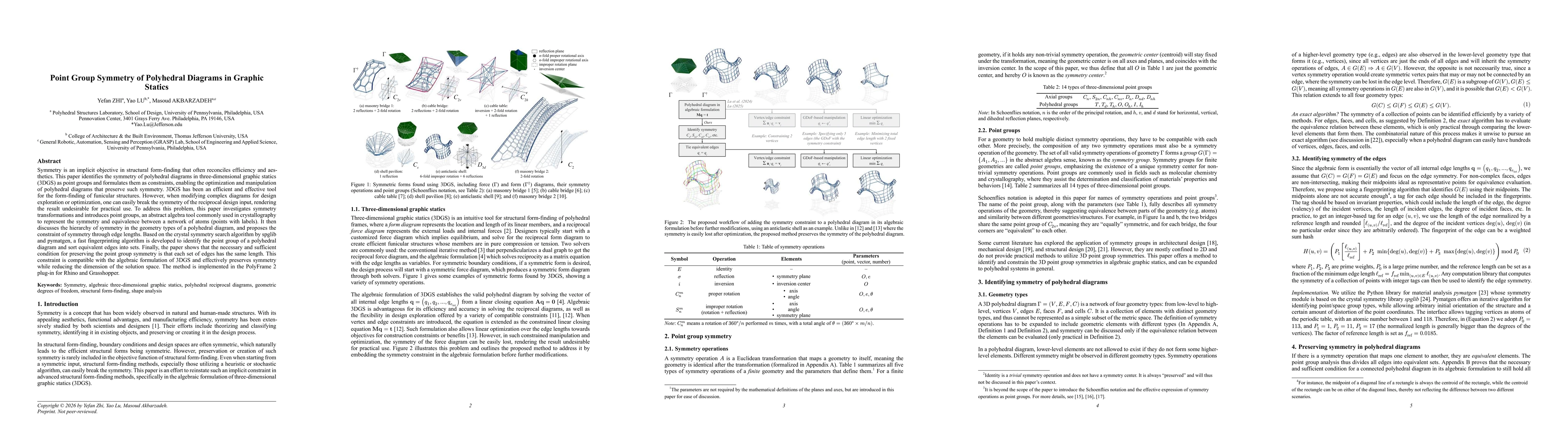 Thumbnail for Point Group Symmetry of Polyhedral Diagrams in Graphic Statics