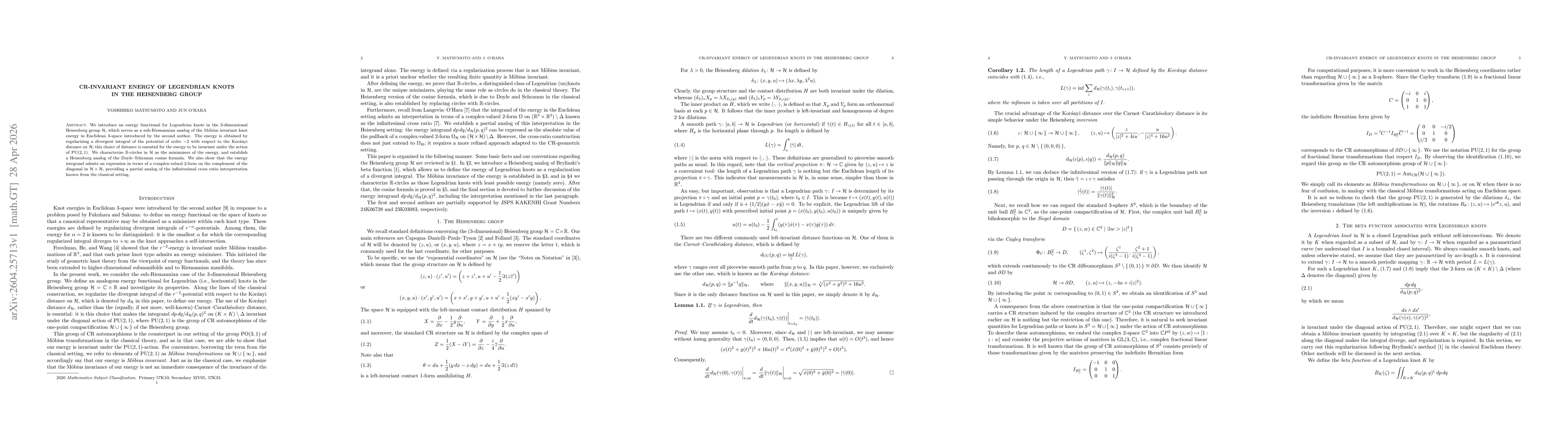 Thumbnail for CR-invariant energy of Legendrian knots in the Heisenberg group
