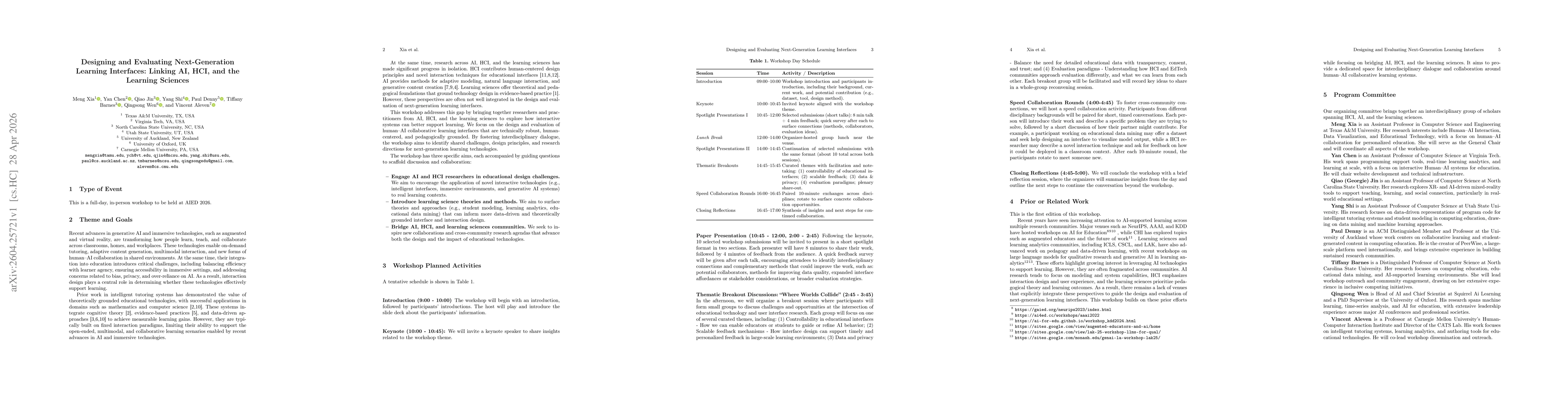 Thumbnail for Designing and Evaluating Next-Generation Learning Interfaces: Linking AI, HCI, and the Learning Sciences
