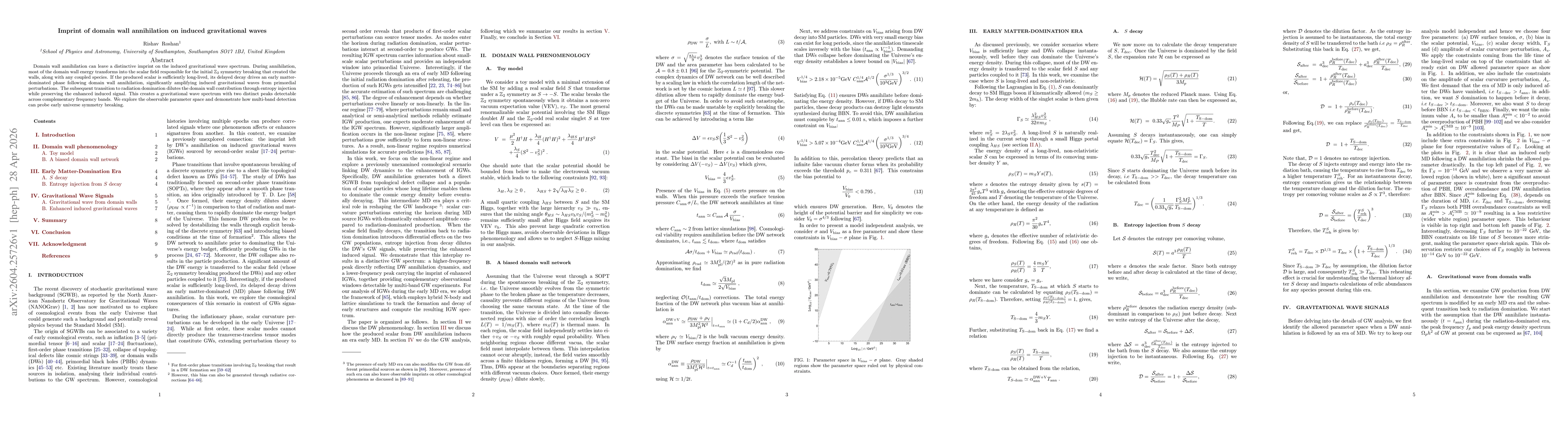 Thumbnail for Imprint of domain wall annihilation on induced gravitational waves