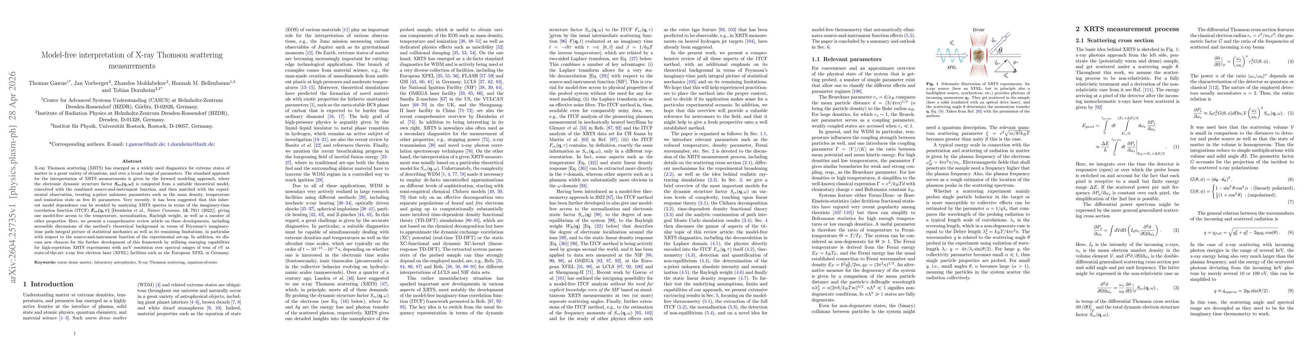 Thumbnail for Model-free interpretation of X-ray Thomson scattering measurements