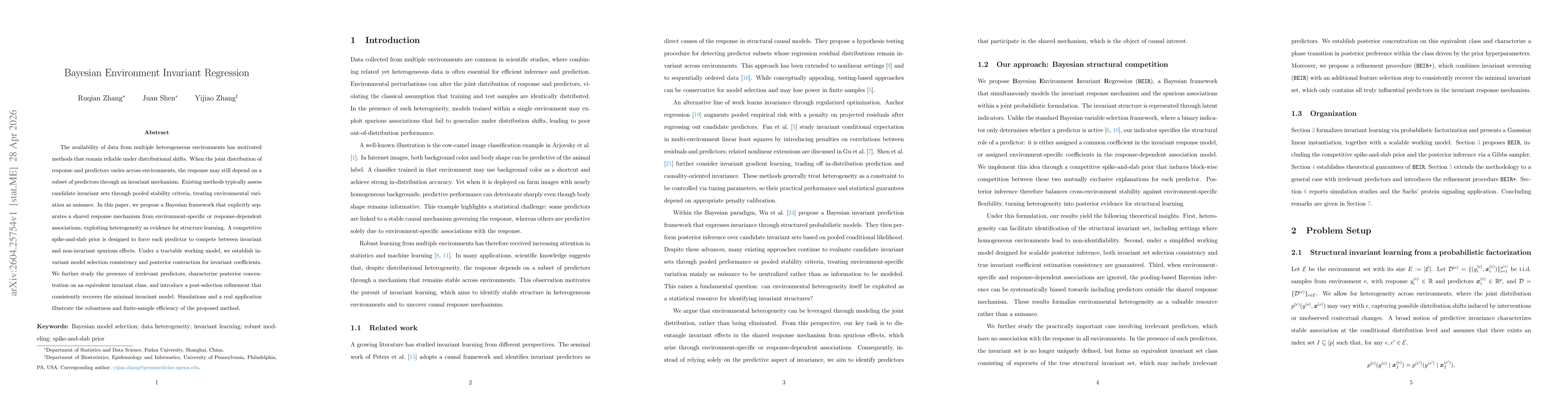 Thumbnail for Bayesian Environment Invariant Regression