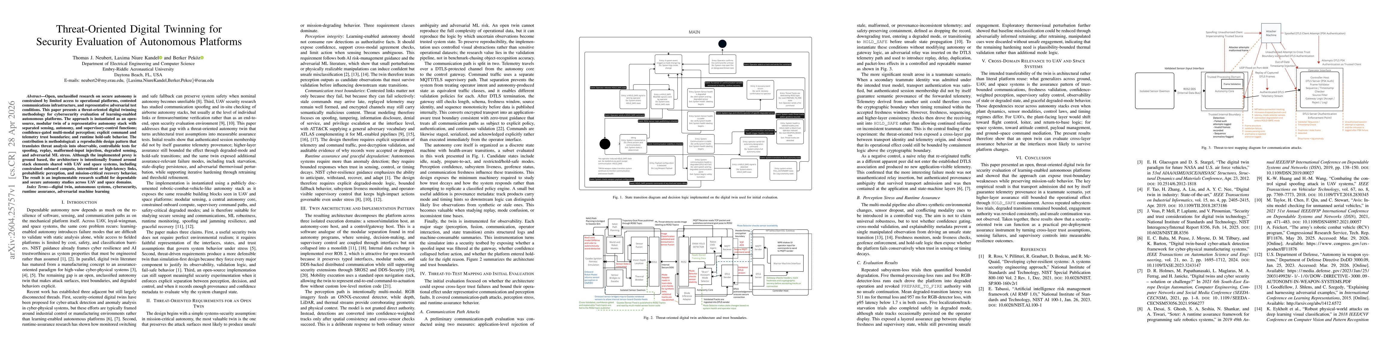 Thumbnail for Threat-Oriented Digital Twinning for Security Evaluation of Autonomous Platforms