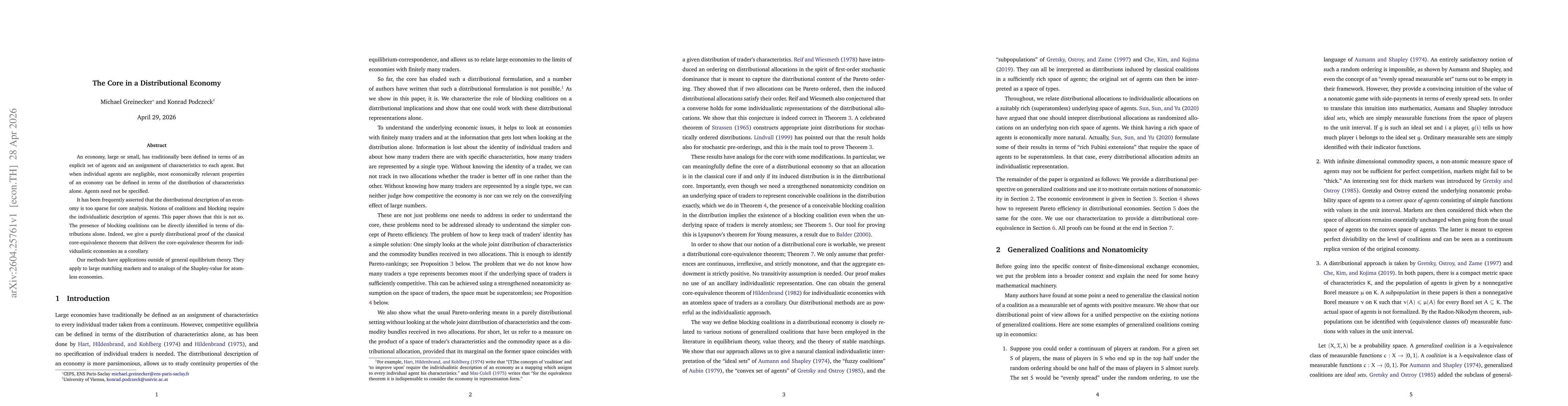 Thumbnail for The Core in a Distributional Economy