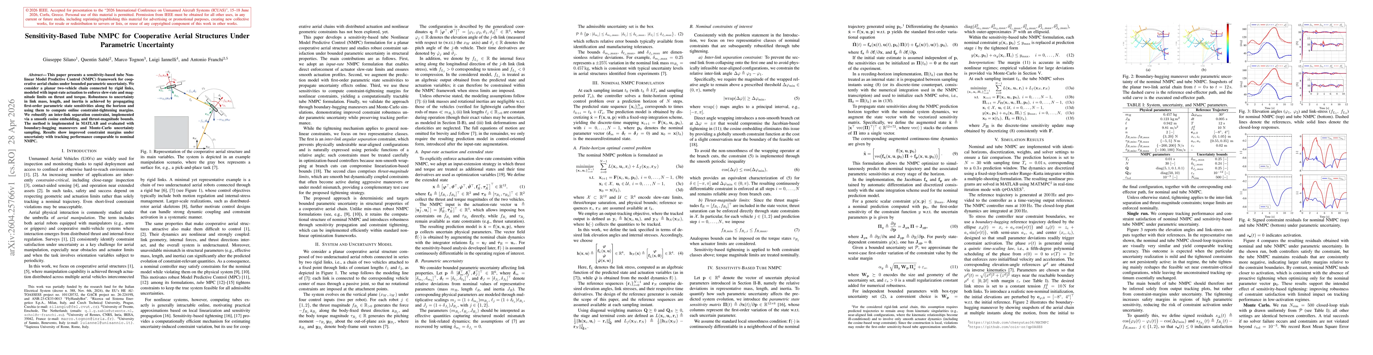 Thumbnail for Sensitivity-Based Tube NMPC for Cooperative Aerial Structures Under Parametric Uncertainty