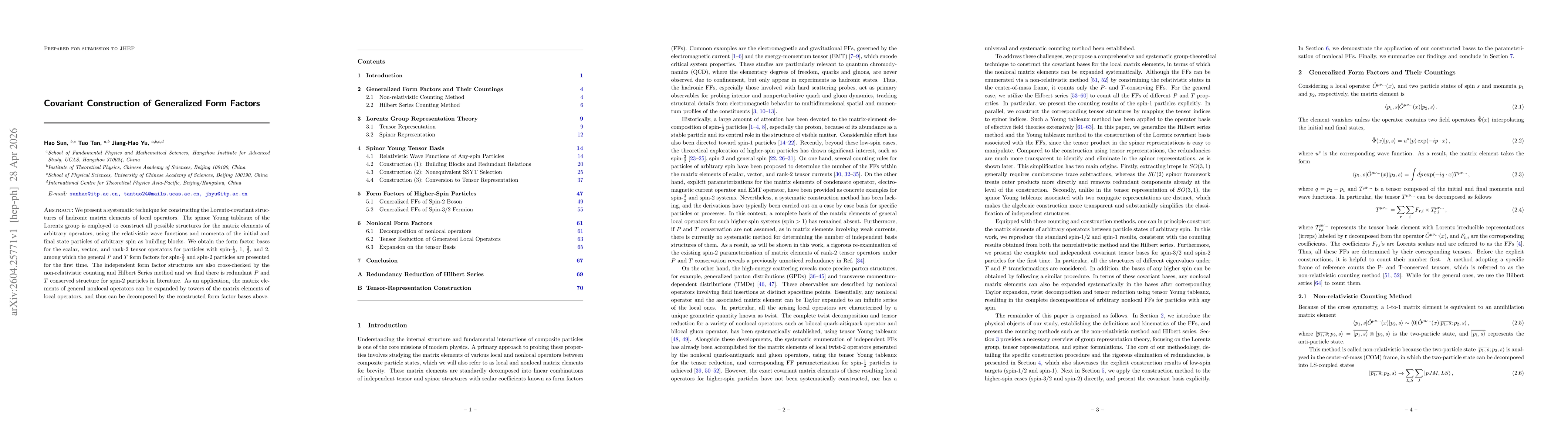 Thumbnail for Covariant Construction of Generalized Form Factors