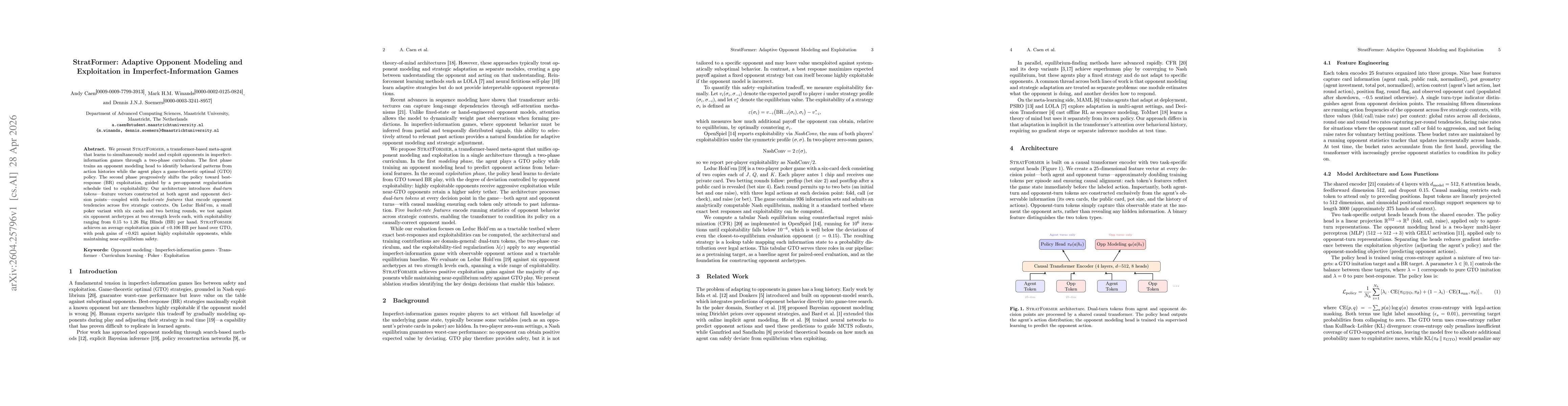 Thumbnail for StratFormer: Adaptive Opponent Modeling and Exploitation in Imperfect-Information Games
