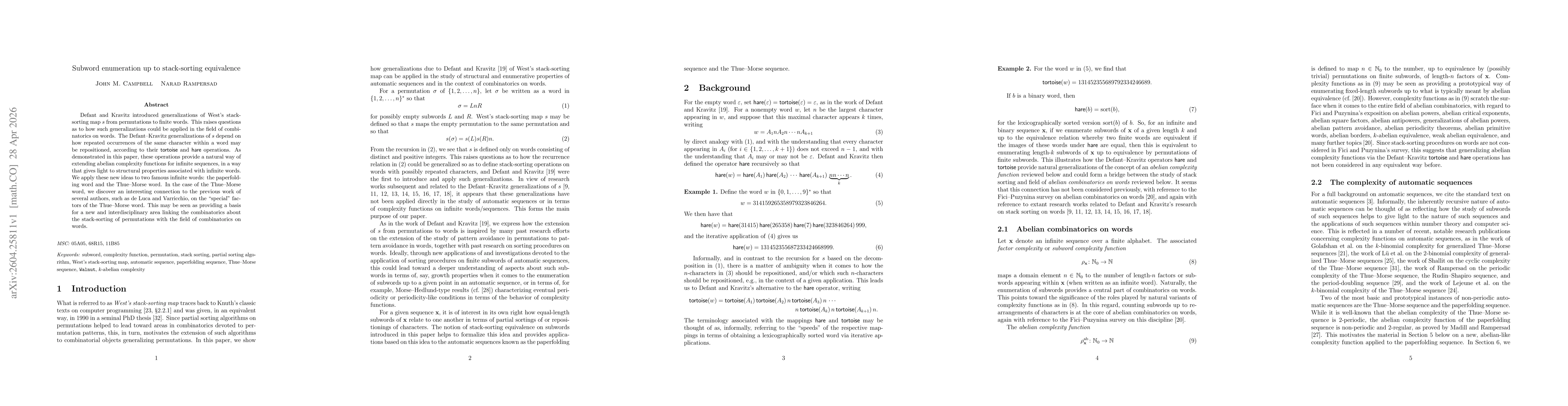 Thumbnail for Subword enumeration up to stack-sorting equivalence