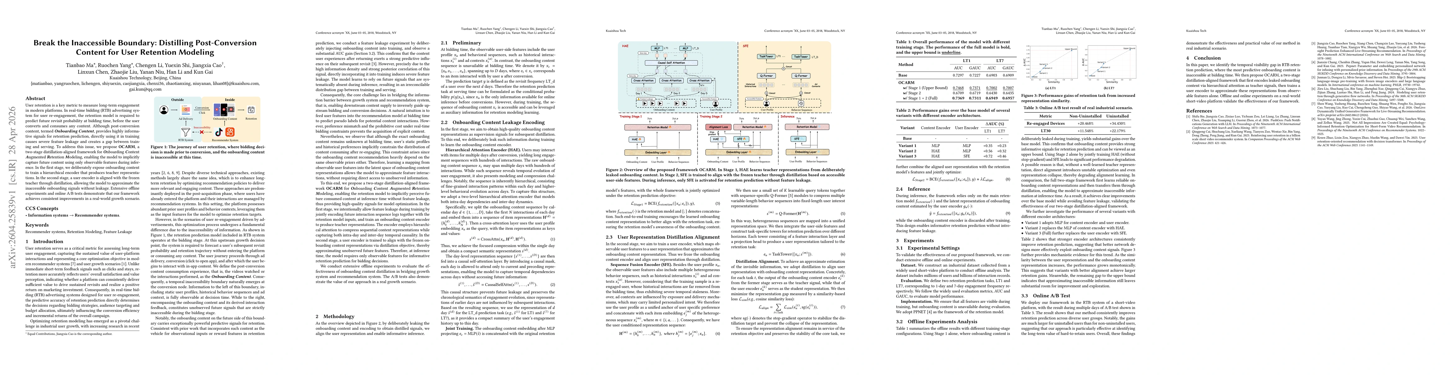 Thumbnail for Break the Inaccessible Boundary: Distilling Post-Conversion Content for User Retention Modeling