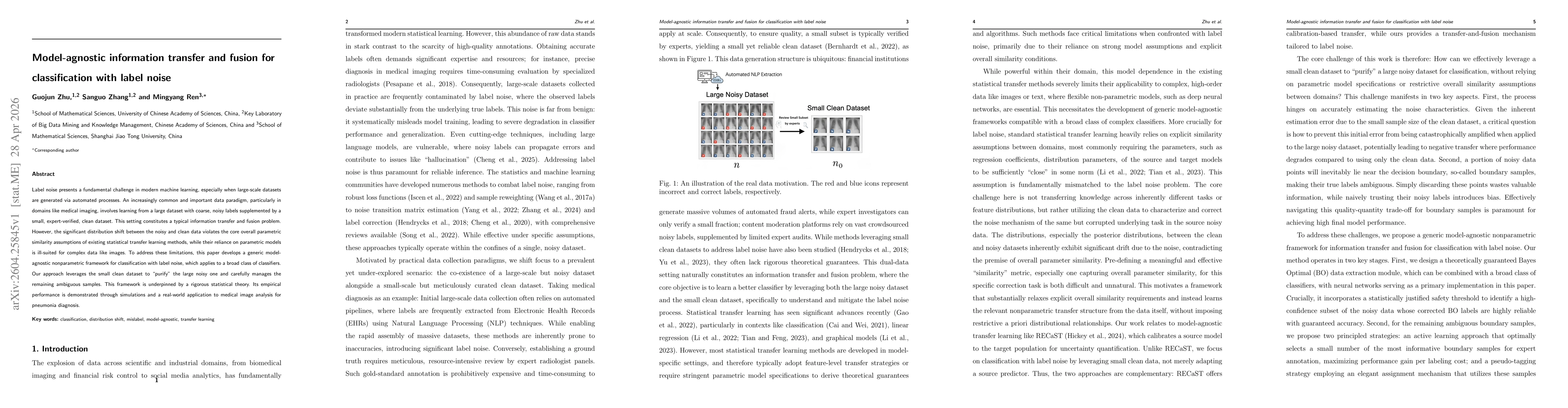 Thumbnail for Model-agnostic information transfer and fusion for classification with label noise