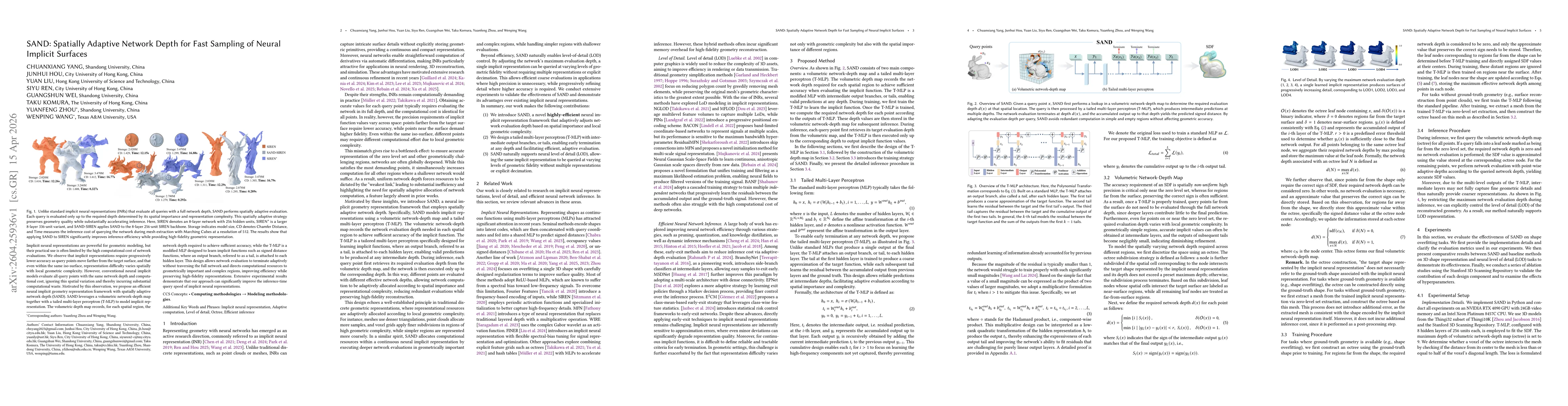 Thumbnail for SAND: Spatially Adaptive Network Depth for Fast Sampling of Neural Implicit Surfaces