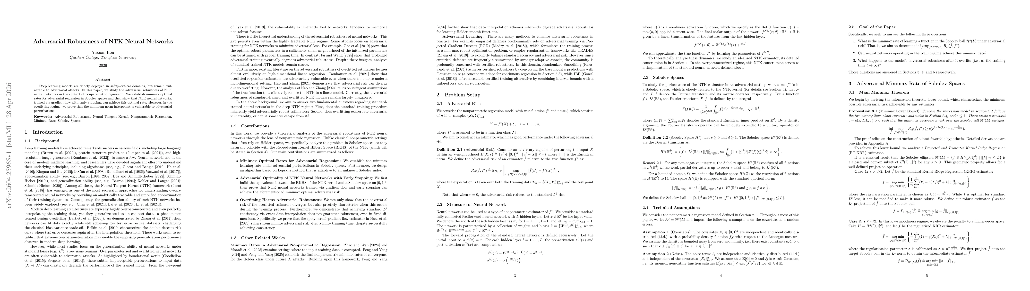 Thumbnail for Adversarial Robustness of NTK Neural Networks