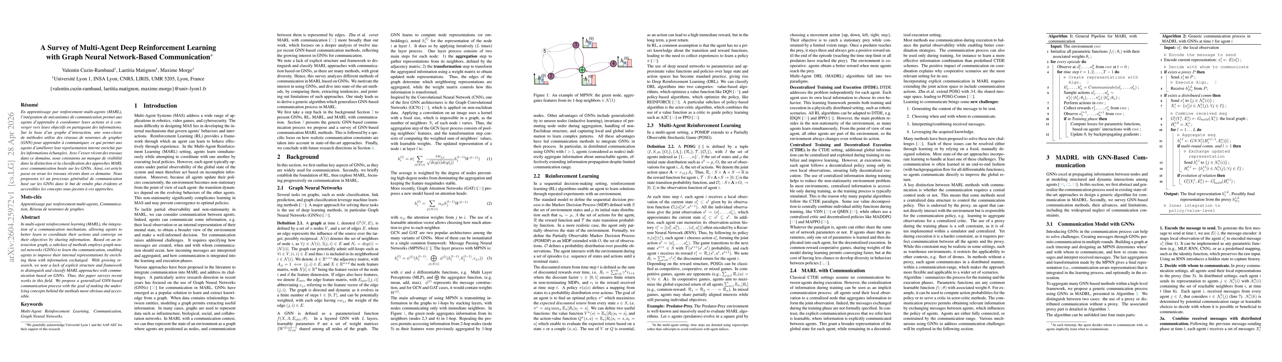 Thumbnail for A Survey of Multi-Agent Deep Reinforcement Learning with Graph Neural Network-Based Communication