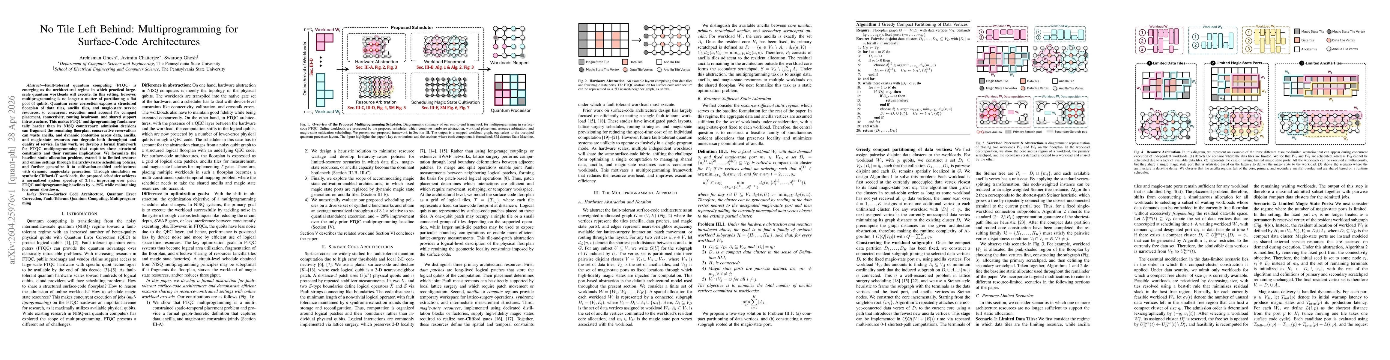Thumbnail for No Tile Left Behind: Multiprogramming for Surface-Code Architectures