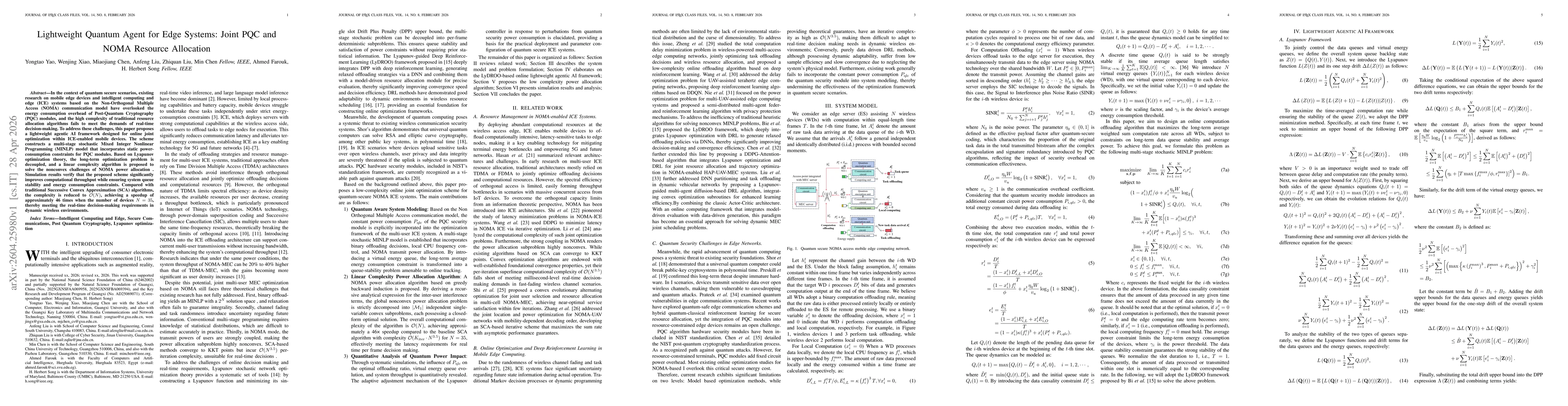 Thumbnail for Lightweight Quantum Agent for Edge Systems: Joint PQC and NOMA Resource Allocation