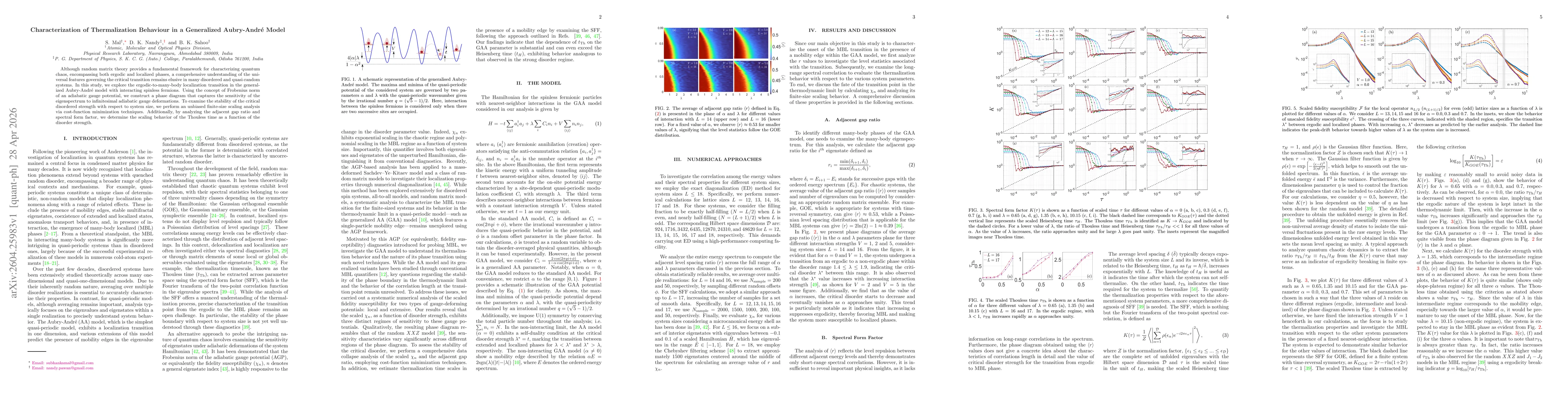 Thumbnail for Characterization of Thermalization Behaviour in a Generalized Aubry-André Model