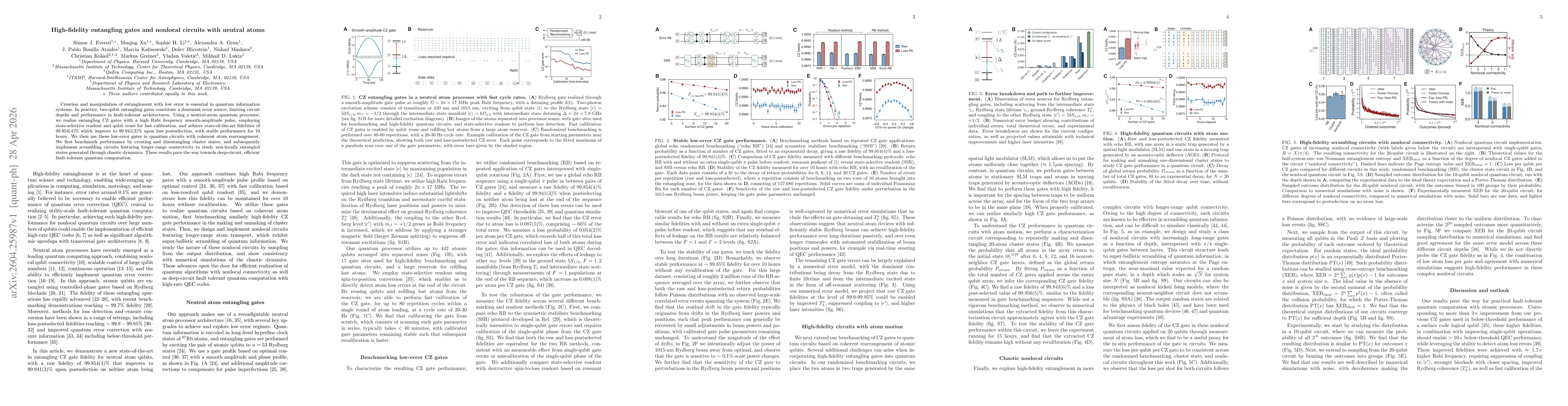 Thumbnail for High-fidelity entangling gates and nonlocal circuits with neutral atoms