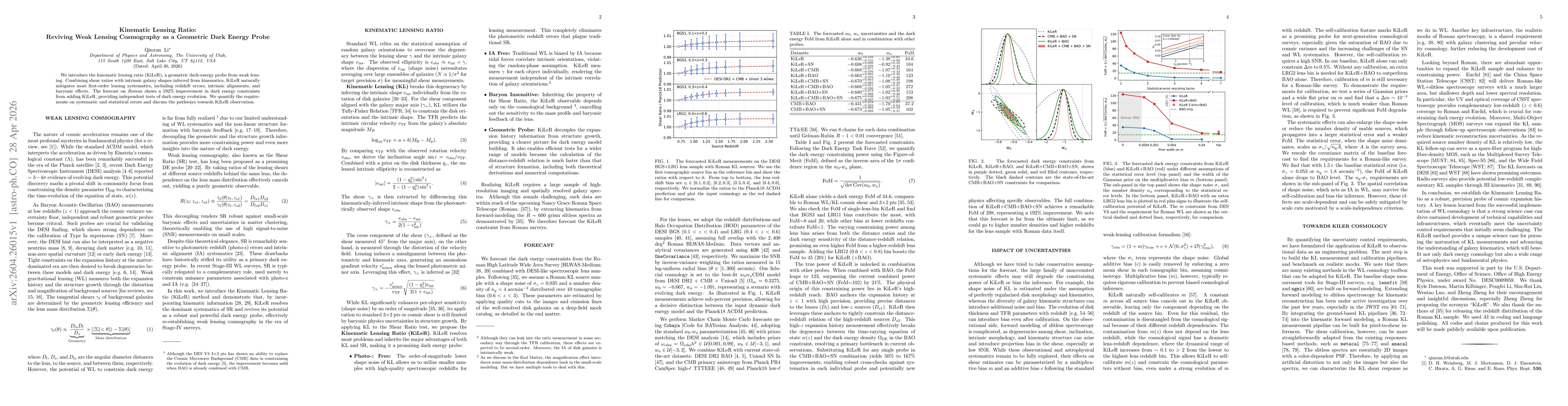 Thumbnail for Kinematic Lensing Ratio: Reviving Weak Lensing Cosmography as a Geometric Dark Energy Probe