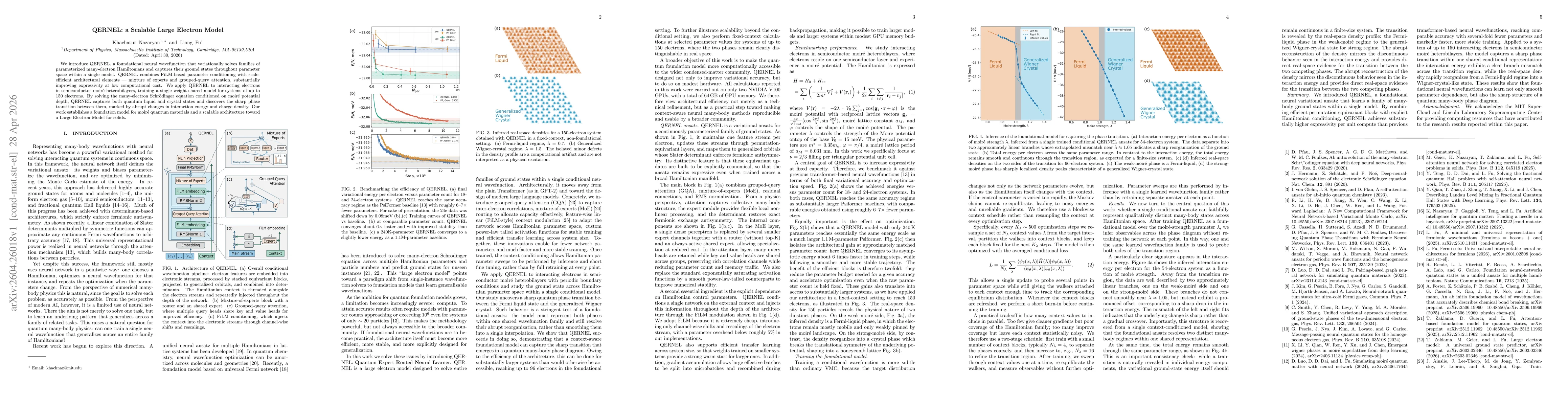 Thumbnail for QERNEL: a Scalable Large Electron Model