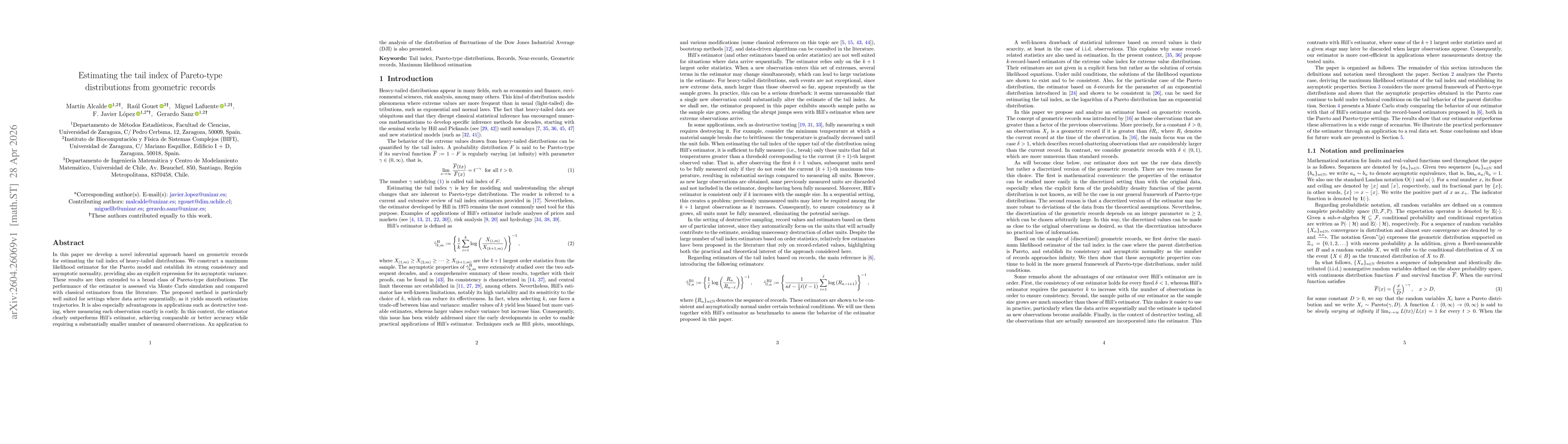 Thumbnail for Estimating the tail index of Pareto-type distributions from geometric records