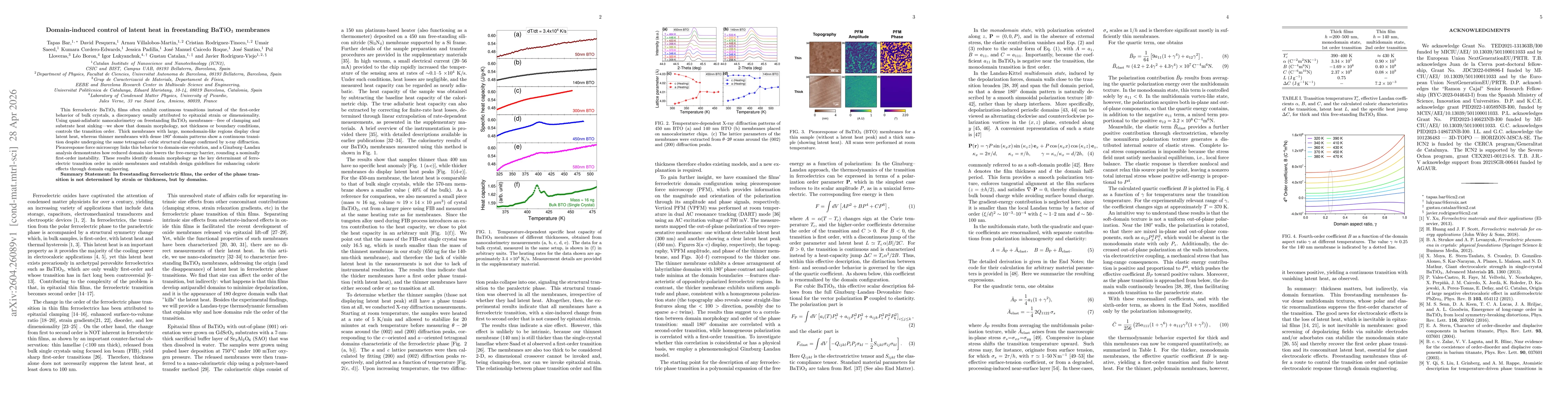 Thumbnail for Domain-induced control of latent heat in freestanding BaTiO$_3$ membranes