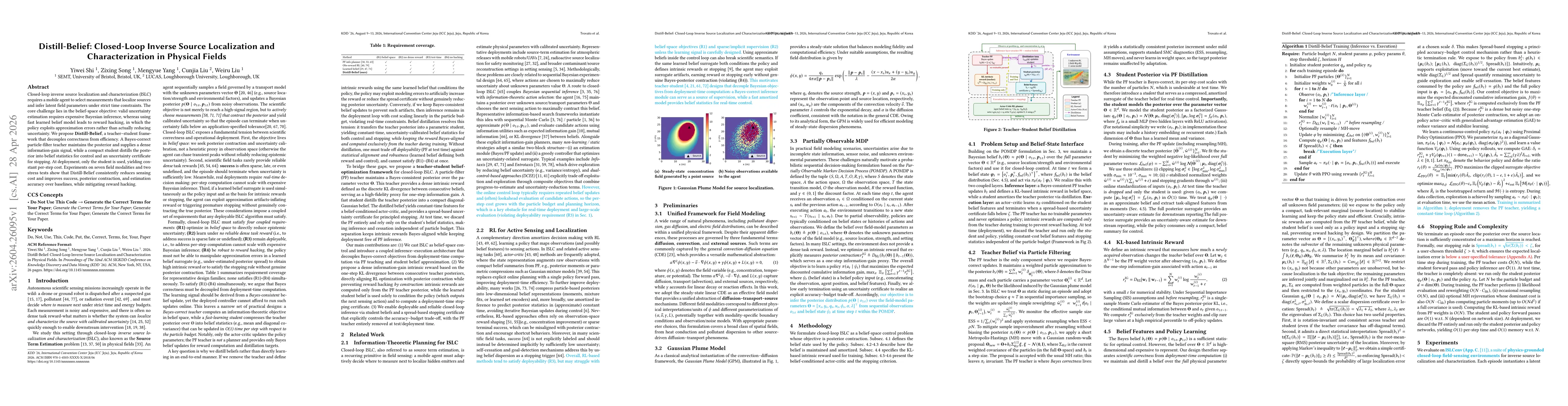 Thumbnail for Distill-Belief: Closed-Loop Inverse Source Localization and Characterization in Physical Fields