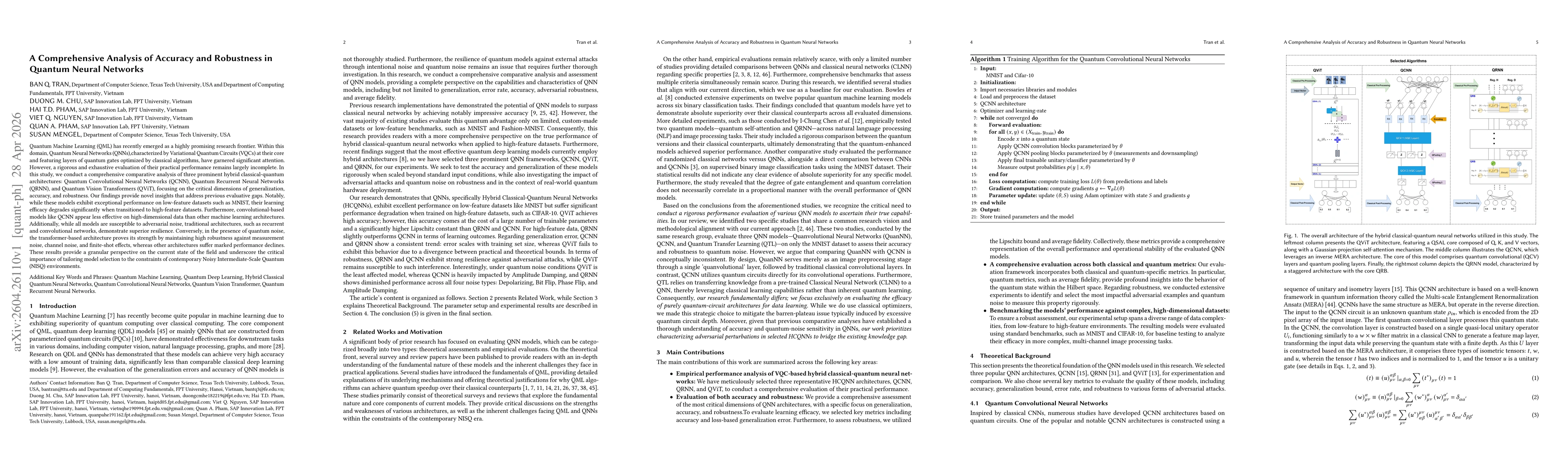 Thumbnail for A Comprehensive Analysis of Accuracy and Robustness in Quantum Neural Networks