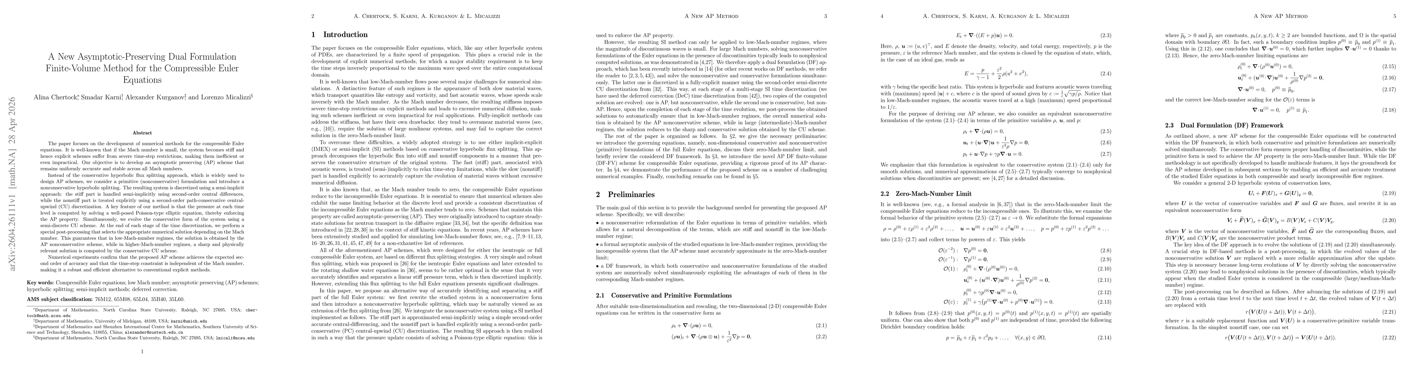 Thumbnail for A New Asymptotic-Preserving Dual Formulation Finite-Volume Method for the Compressible Euler Equations