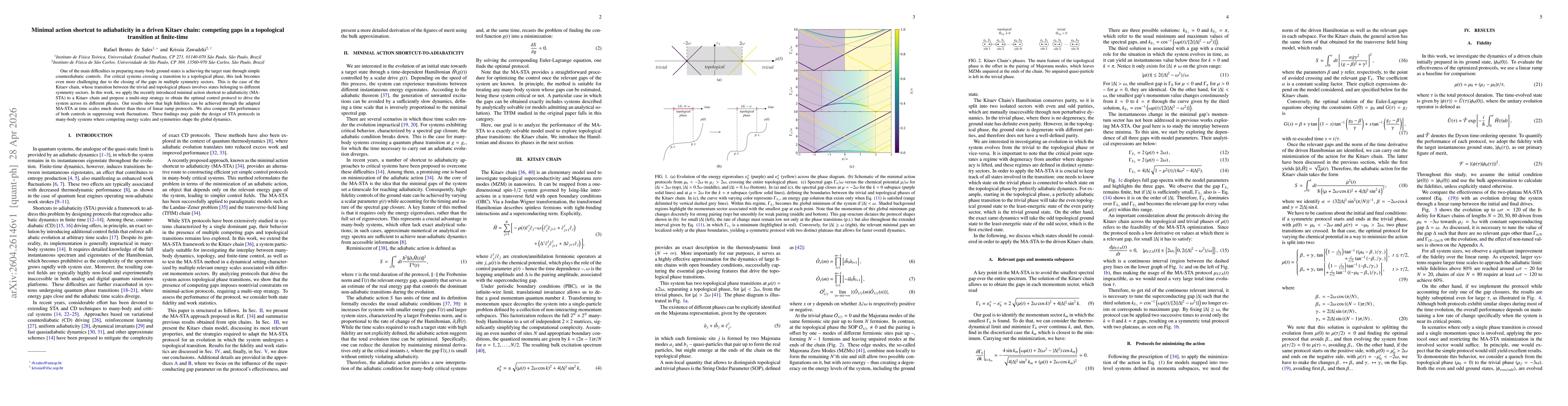 Thumbnail for Minimal action shortcut to adiabaticity in a driven Kitaev chain: competing gaps in a topological transition at finite-time